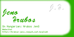 jeno hrubos business card